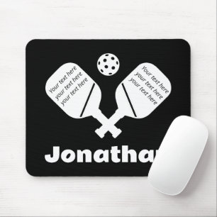 Mousepad Motografia branca e preto moderno do monograma