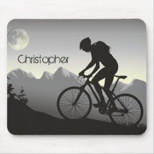 Mousepad Mountain bike e lua personalizados da silhueta