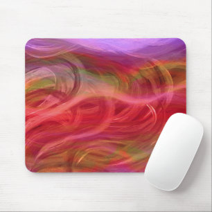 Mousepad Mouse Abstrato de Arte de Ondas Coloridas