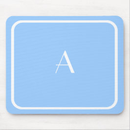 Mousepad Mouse Azul Céu Claro Barato com Monograma Branco