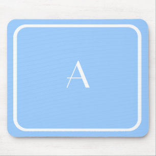 Mousepad Mouse Azul Céu Claro Barato com Monograma Branco