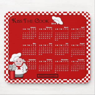 Mousepad Mouse Calendário 2014 Beija-Pad O Cook