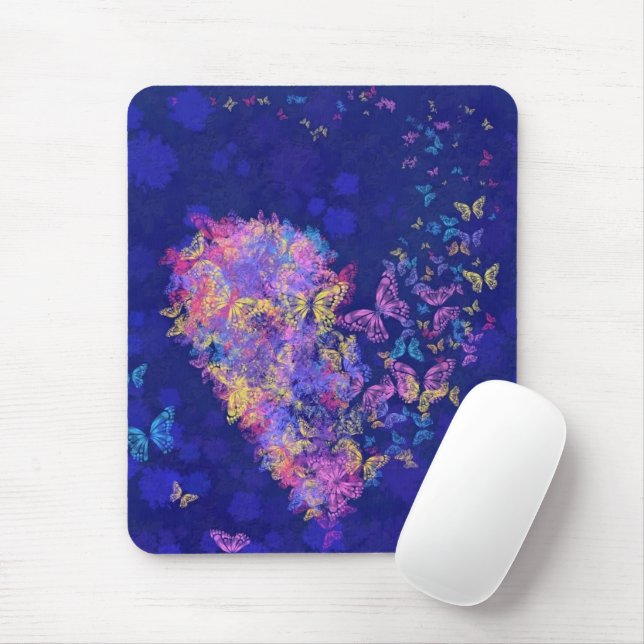 Mousepad Mouse Cardíaco Butterfly - Amor (Com mouse)