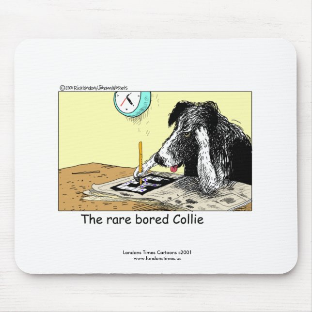 Mousepad Mouse Collie de Borda Engraçado (Frente)