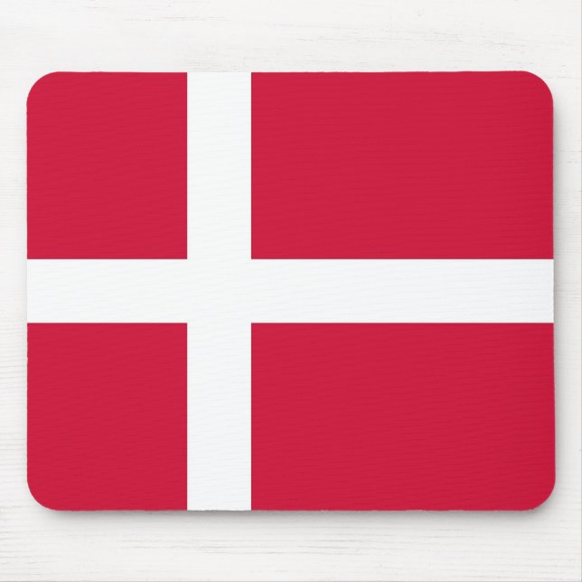Mousepad Mouse com bandeira da Dinamarca (Frente)