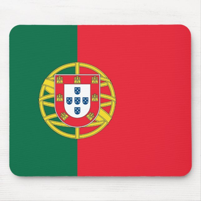 Mousepad Mouse com bandeira de Portugal (Frente)