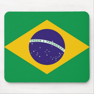 Mousepad Mouse com bandeira do Brasil
