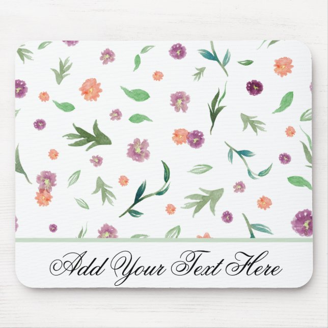 Mousepad Mouse com flor de água - Presente personalizado pa (Frente)
