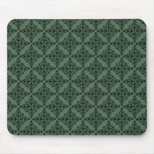 Mousepad Mouse Damask Perfeitamente Polido, Verde (Frente)