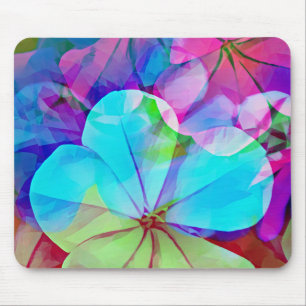Mousepad Mouse de Arte com Flores de abstrato