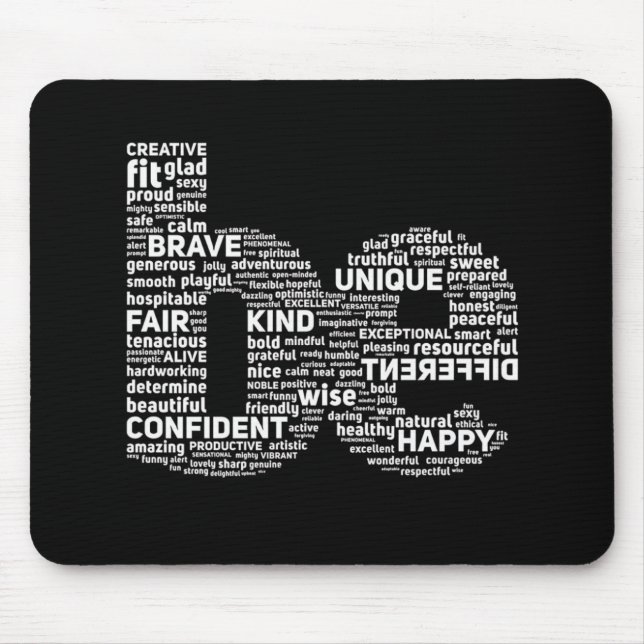 Mousepad Mouse de Arte do Word Inspirador (Frente)