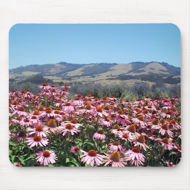 Mousepad Mouse de Campo do Flor Rosa (Frente)