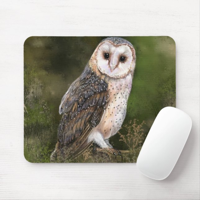 Mousepad Mouse de Coruja Ocidental - Pintura (Com mouse)