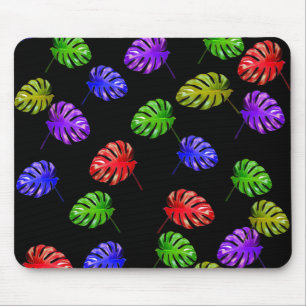 Mousepad Mouse de fundo preto das ondas tropicais