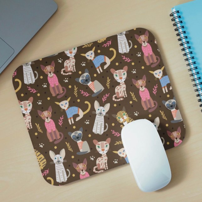 Mousepad Mouse de gatos fofos engraçados (Criador carregado)