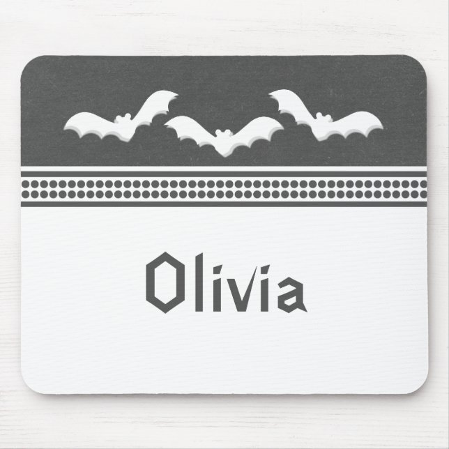 Mousepad Mouse de Halloween, Cinza Escuro (Frente)