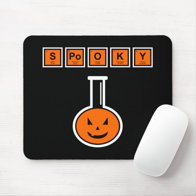 Mousepad Mouse de Pumpkin Spookin de Química do Halloween (Com mouse)