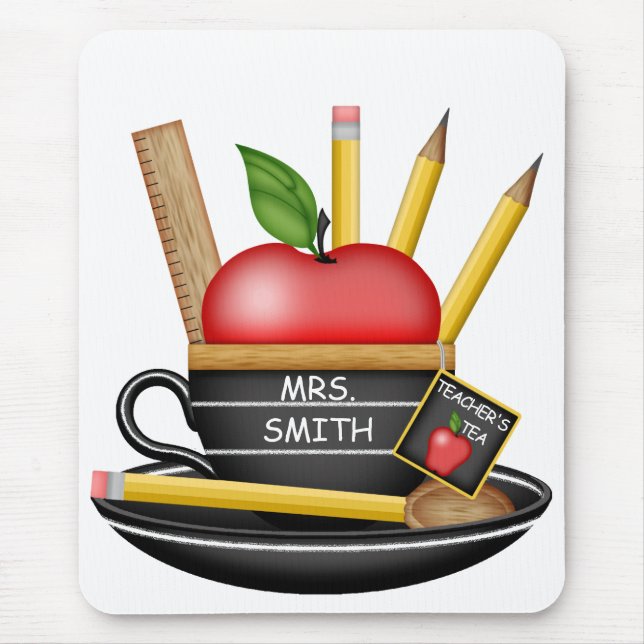 Mousepad Mouse do Teacup Personalizado de Apple do Professo (Frente)