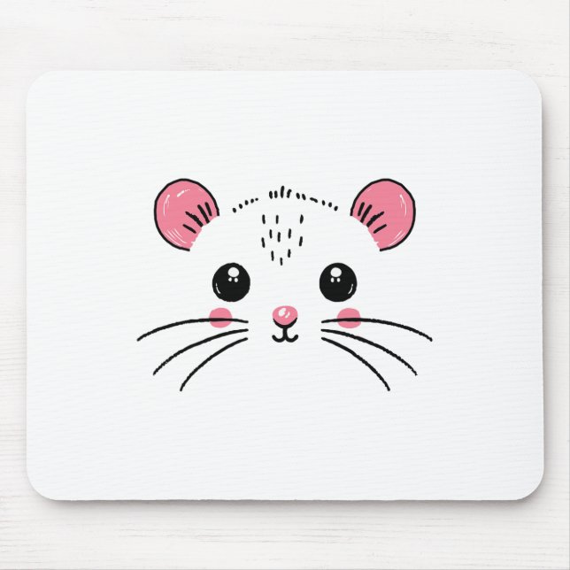 Mousepad Mouse Face Costume Girl Birthday Mouse Halloween (Frente)