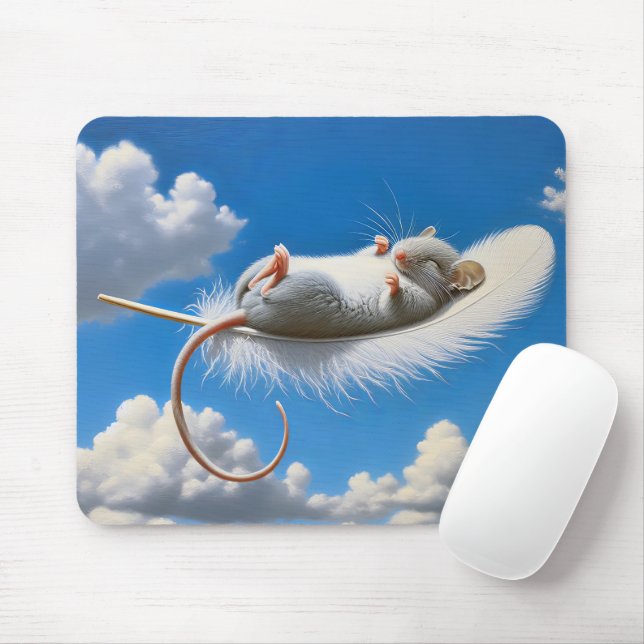 Mousepad Mouse Flutuando Em Uma Pena (Com mouse)