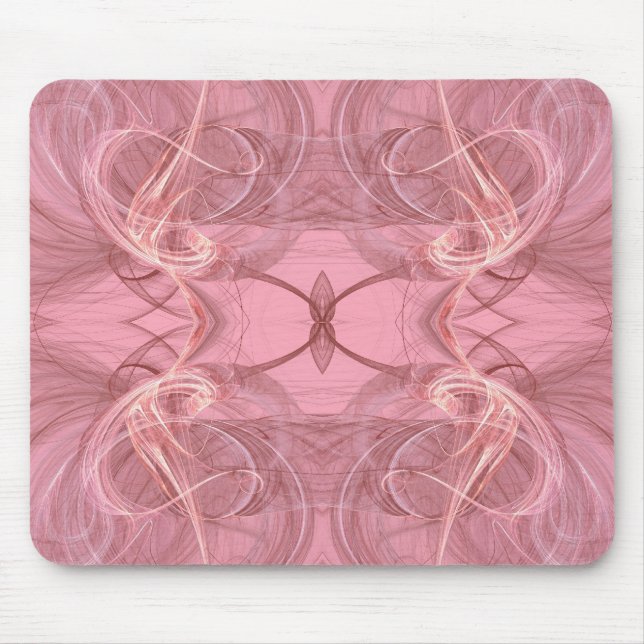 Mousepad Mouse Fratural Rosa e Branco (Frente)