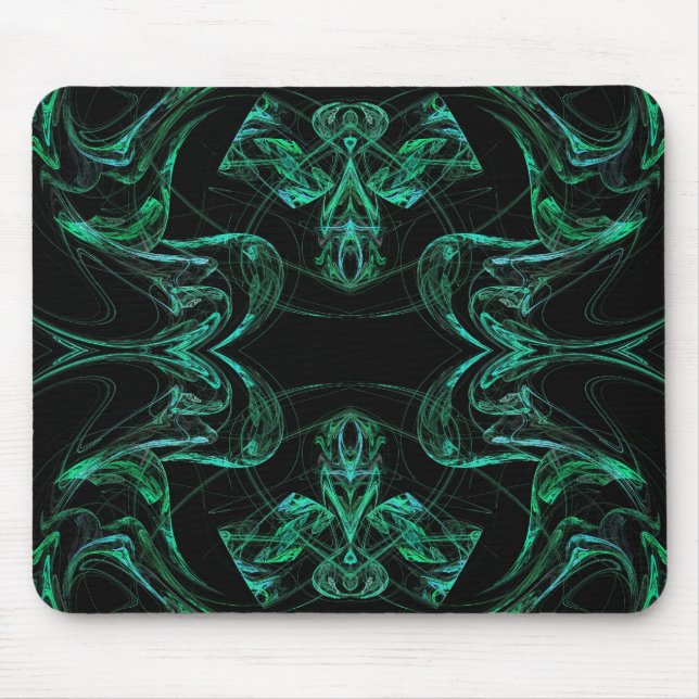 Mousepad Mouse Fratural Verde e Preto (Frente)