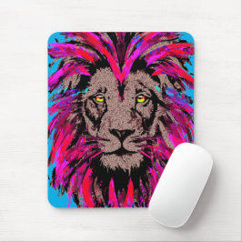 Mousepad Mouse Lion Rosa - Desenho Do Retrato Lion Face