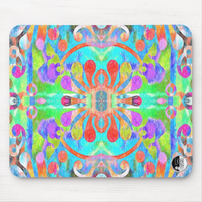 Mousepad Mouse Mandala Muito Colorido (Frente)
