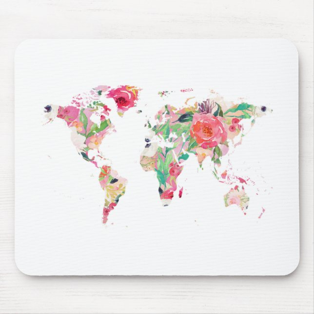 Mousepad Mouse Map Mundial Pad, Rosa (Frente)