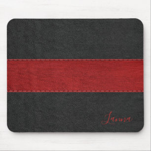 Mousepad Mouse Masculino Vermelho e Preto Monograma