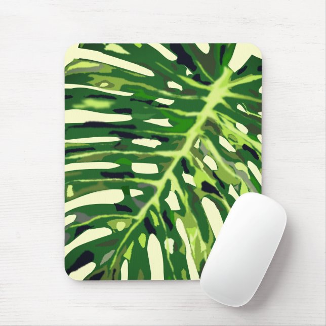 Mousepad Mouse Monstera Leaf Pad Suas Cores (Com mouse)