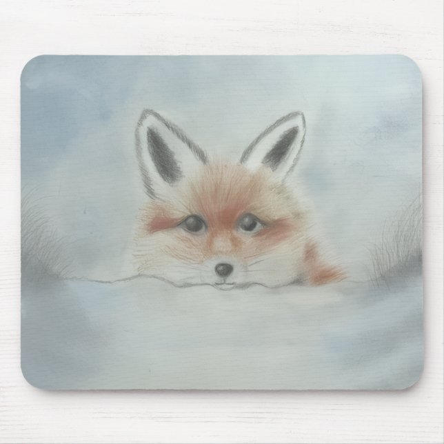 Mousepad Mouse pad, fox cub in winter (Frente)