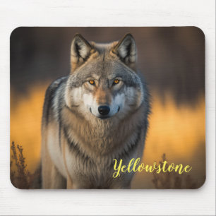 Mousepad Mouse Pad-Yellowstone Wolf