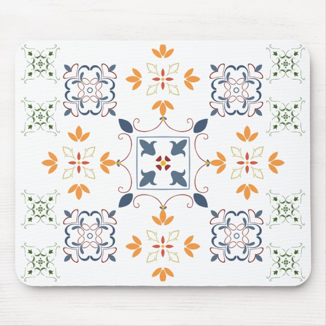 Mousepad Mouse Padrão Árabe - Geométrico Colorida (Frente)