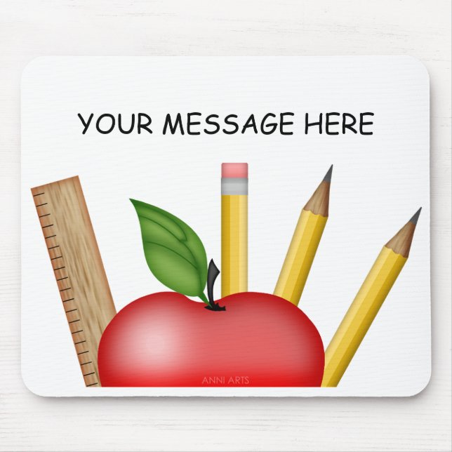 Mousepad Mouse personalizado da Apple do professor (Frente)