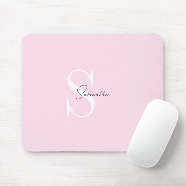 Mousepad Mouse Personalizado de Pastel Rosa Elegante (Com mouse)
