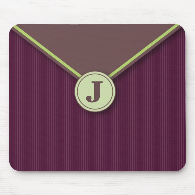 Mousepad Mouse Personalizado em Monograma Elegante (Frente)