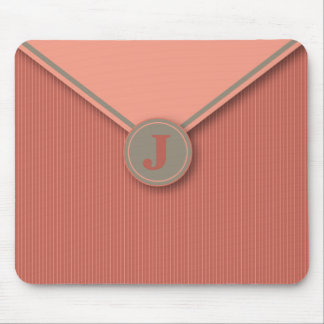 Mousepad Mouse Personalizado Monograma De Coral Elegante