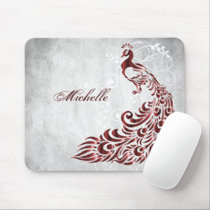 Mousepad Mouse Personalizado Pavão Vermelho