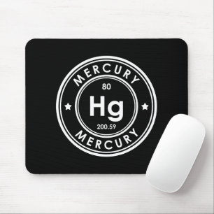 Mousepad Mouse Preto com Elemento de Mercúrio