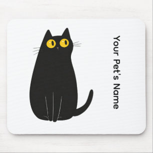 Mousepad Mouse preto personalizado com seu PetName
