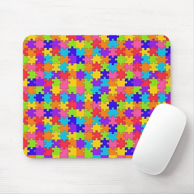 Mousepad Mouse Quebra-cabeça colorido! (Com mouse)