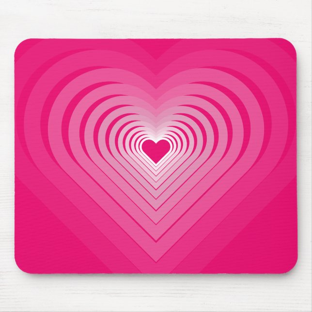 Mousepad Mouse rosa com coração (Frente)