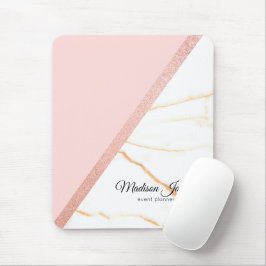 Mousepad Mouse rosa moderno e Dourado brilhante