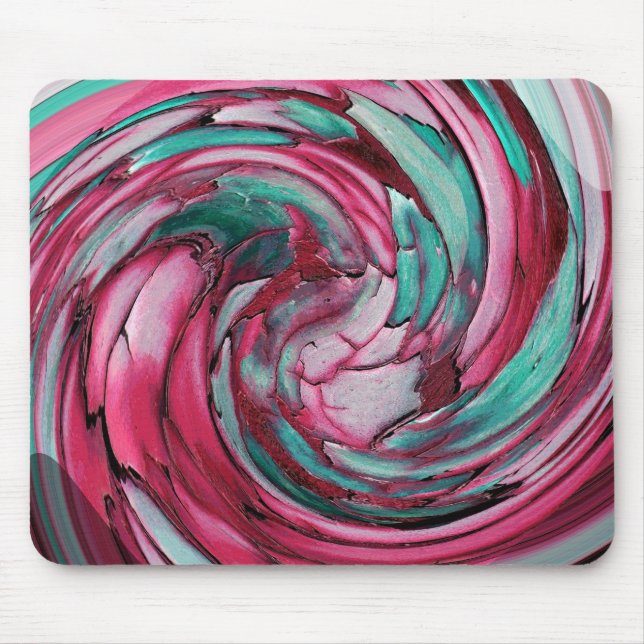 Mousepad Mouse Rosa N Teal Abstrato Dolphin Art Pad (Frente)