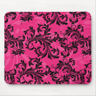 Mousepad Mouse rosa-quente e preto