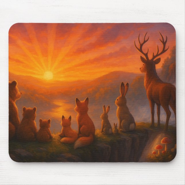 Mousepad Mouse Sunrise dos Amigos da Floresta (Frente)