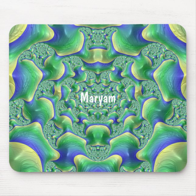 Mousepad Mouse verde, amarelo e azul do Zany (Frente)