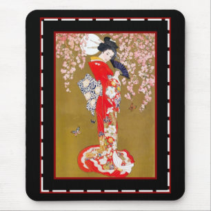 Mousepad Mouséads Art Japonês Geisha Lady Poster vintage