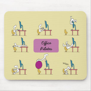 Mousepad Mousemat de Pilates do escritório, amarelo
